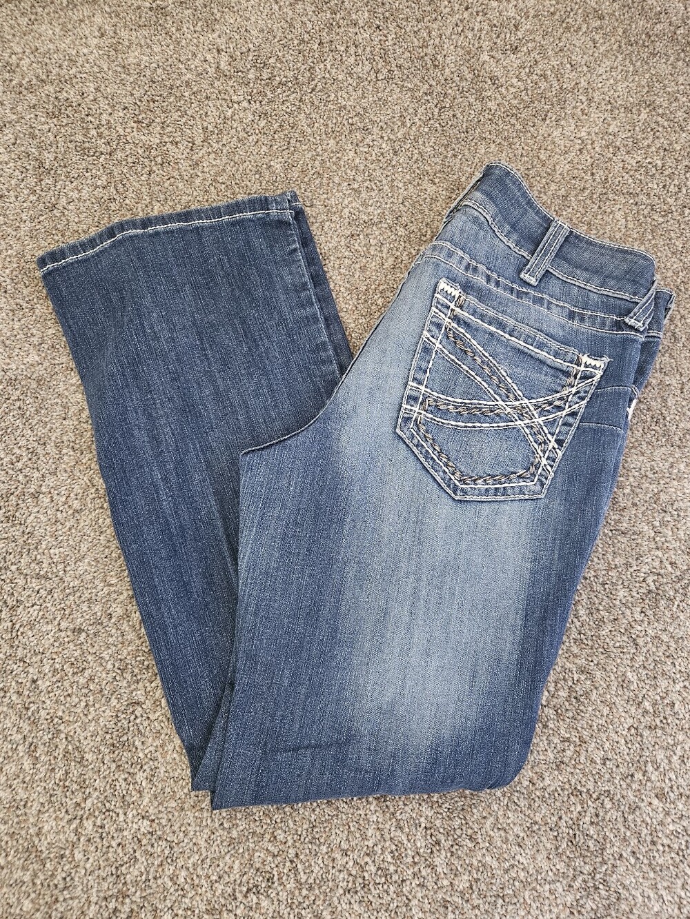 Ariat R.E.A.L Denim Light Wash High Rise Bootcut Jeans Size 32 Short